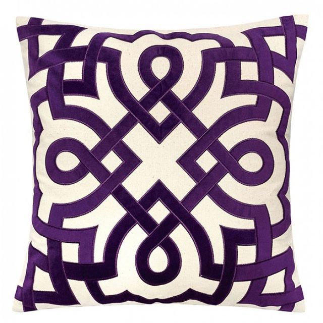 Furniture of America® Jorj Beige/Purple Accent Pillow-0