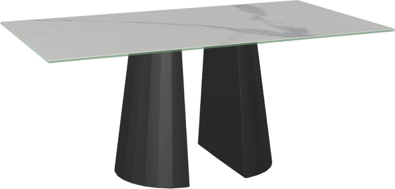 Amisco Customizable Gemma Statuario Italian Porcelain 72" Dining Table