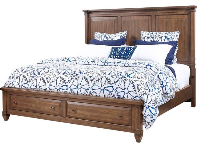 aspenhome® Thornton Sienna Queen Panel Storage Bed-2