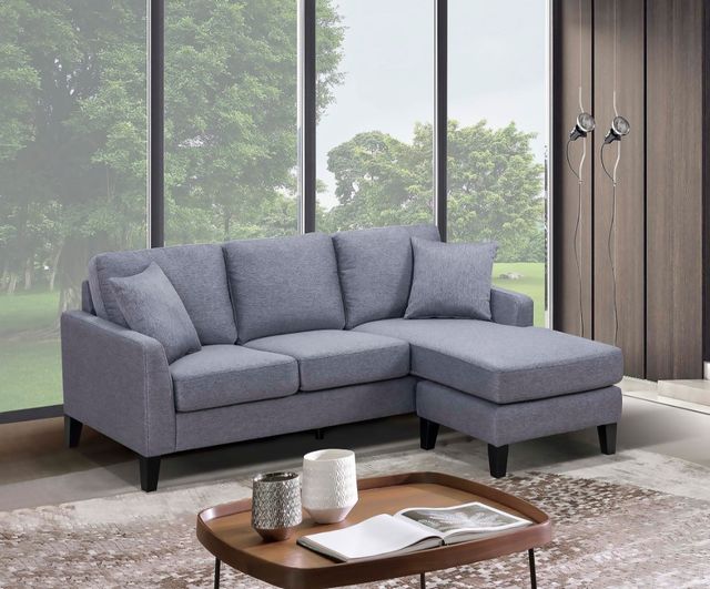 Mazin Furniture Douglas 2-Piece Gray Reversible Chaise Sofa Sectional-2