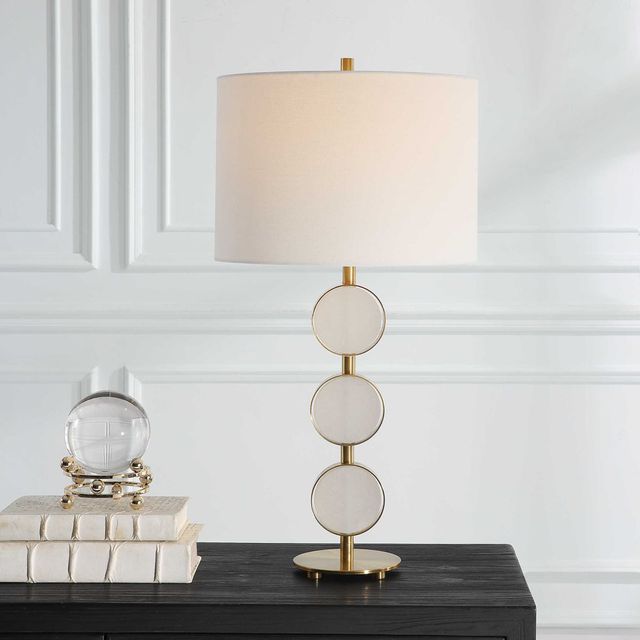 Uttermost® Three Rings Brushed Brass Table Lamp-1