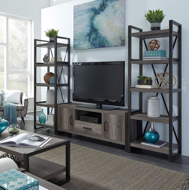 Liberty Furniture Tanners Creek Dark Pewter/Graystone Entertainment Center-1