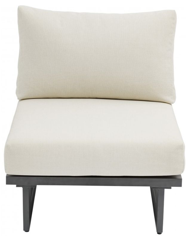 Meridian Furniture Maldives Cream Aluminum/Fabric Outdoor Modular Accent Chair-3