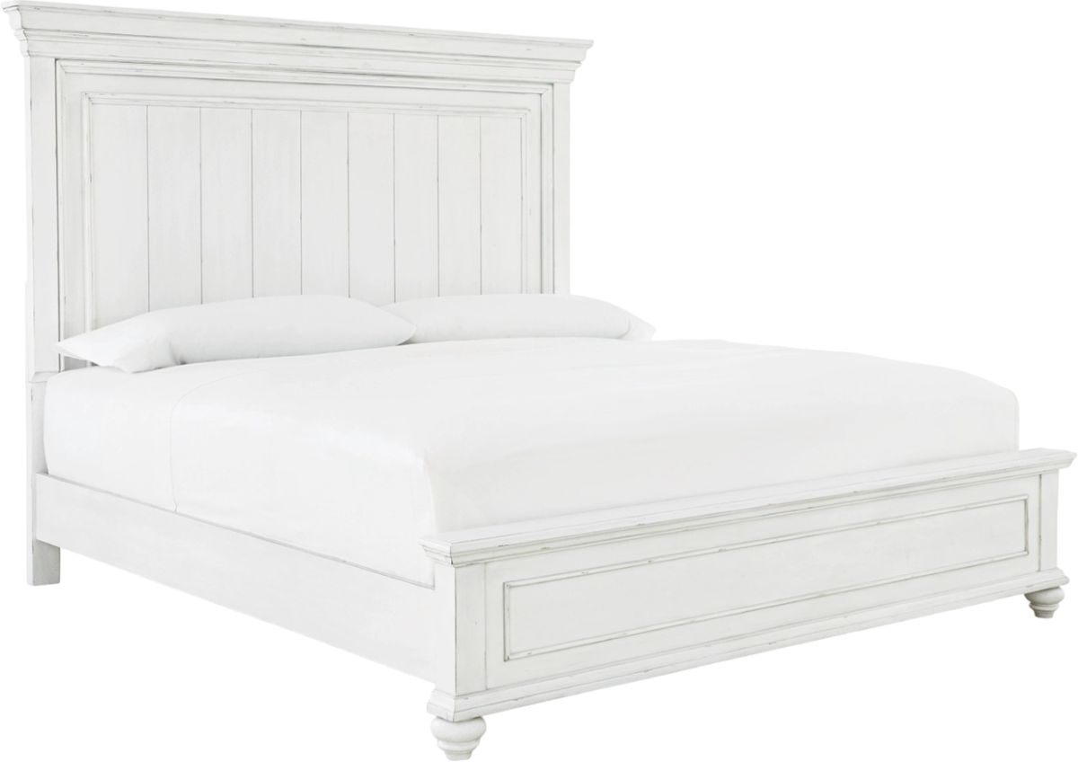 Benchcraft® Kanwyn Whitewash Queen Panel Bed