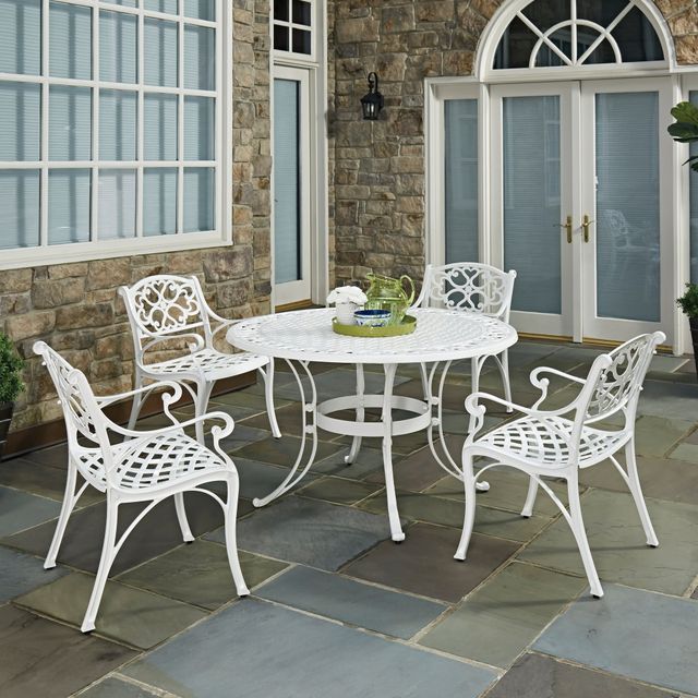 homestyles® Sanibel 5-Piece White Outdoor Dining Set-2