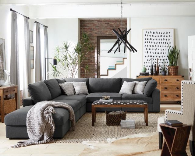 Coaster® Serene 6-Piece Charcoal Modular Sectional-1