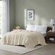 Olliix by Madison Park Freshspun Basketweave Natural King Cotton Blanket-4