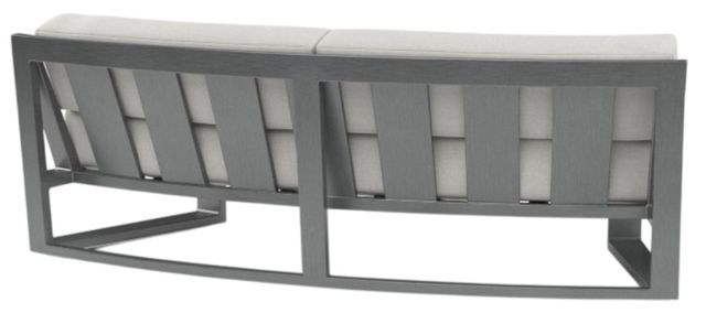 Sunset West Redondo Slate Aluminum Curved Outdoor Armless Loveseat with Cast Silver Cushion-2