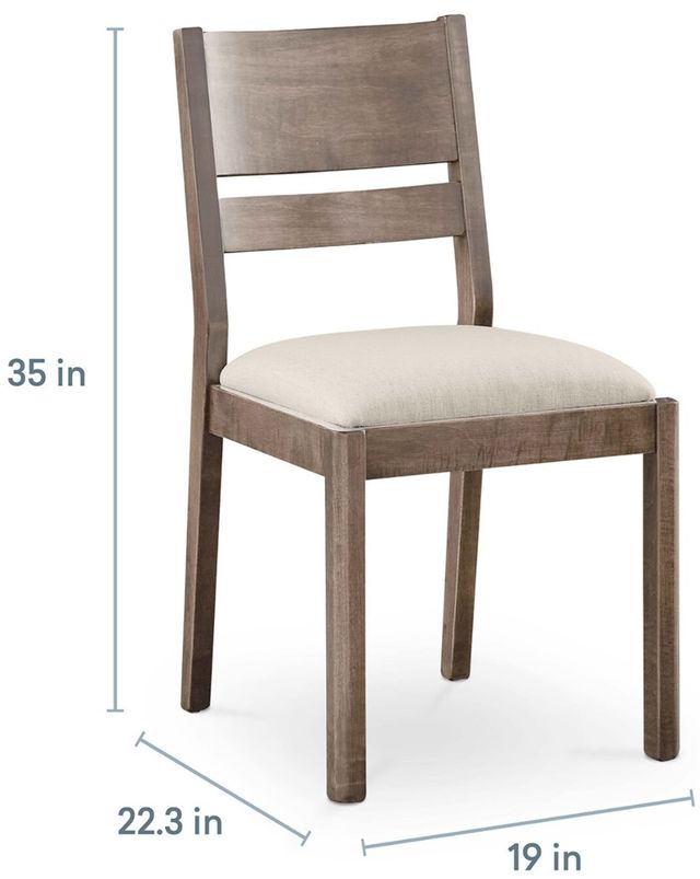 Bassett® Furniture Origins Spence Fog Dining Chair with Thrillist Linen Upholstered Seat-3