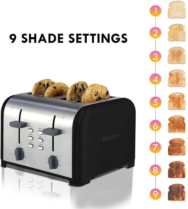 Kenmore® 4 Slice Black and Stainless Steel Toaster-3