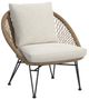 Elements International Grace 4-Piece Black/Natural Fabric/Wooden Outdoor Seating Set-3