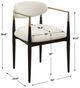 Uttermost® Moxie Matte Black/Off-White Dining Arm Chair with Brushed Brass Accent-2