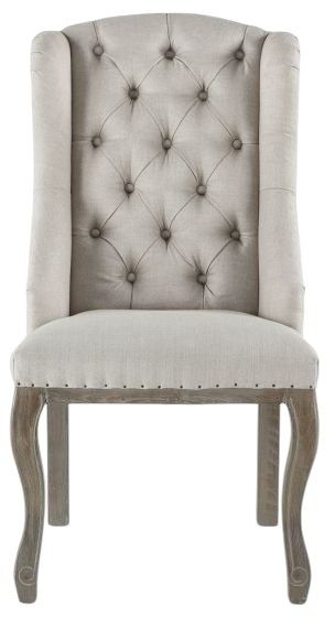 Home Trends & Design Upholstered Dining Off-White Canvas Satine Dining Chair-1