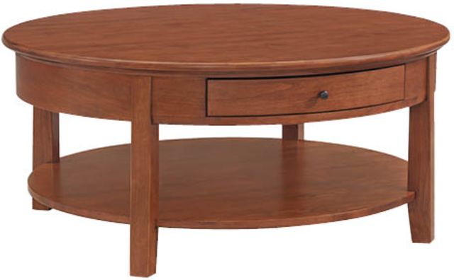 Whittier Wood® Furniture McKenzie Glazed Antique Cherry Round Cocktail Table-0