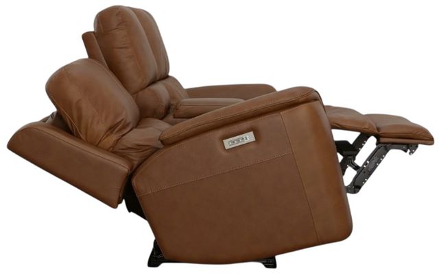 Flexsteel® Henry Caramel Leather Power Reclining Loveseat with Console and Power Headrests-1