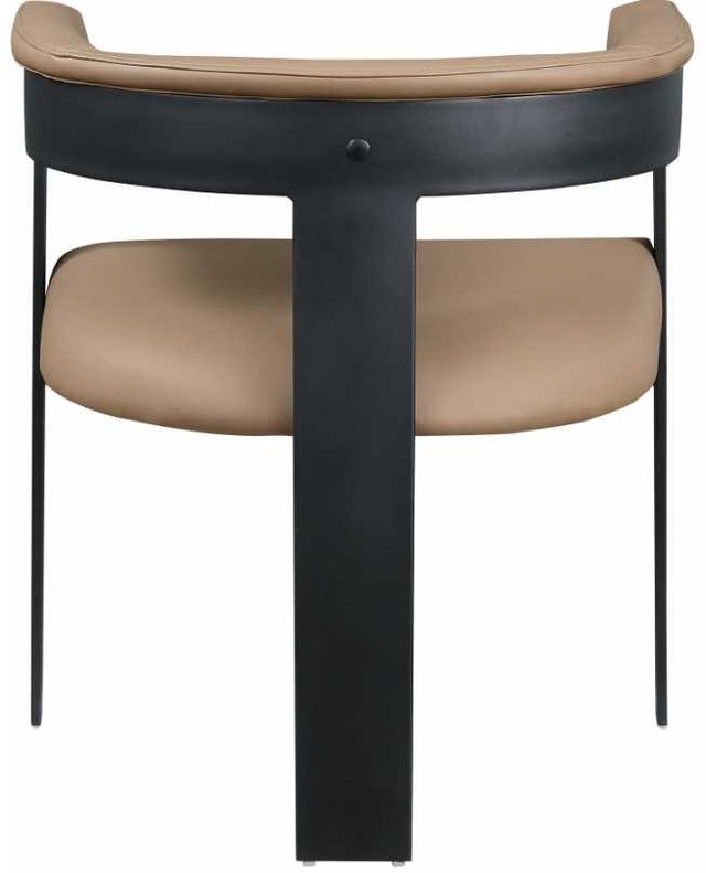 Meridian Furniture Romeo Tan/Matte Black Vegan Leather Dining Chair-3
