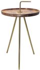A & B Home Becket Brown Tray Top Side Table with Gold Stand-0
