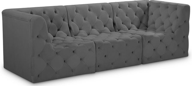 Meridian Furniture Tuft Grey Velvet 99" Modular Sofa-0