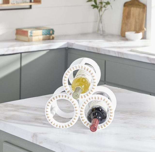 Deco Marche White Beaded Wine Rack-3