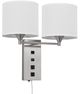 Cal® Lighting & Accessories Reedsport Brushed Steel/White Wall Lamp-0