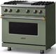 Viking® 5 Series 36" Eucalyptus Pro Style Gas (NG) Range with Brushed Brass Trim-2