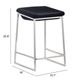 Zuo® Lids Dark Gray Set of 2 Counter Stool-4
