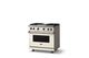 Viking® 5 Series 36" Pure White Pro Style Gas (NG) Range with Brushed Brass Trim-2