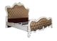 ACME Furniture Versailles II Bone White/Vintage Gray Upholstered California King Panel Bed-0