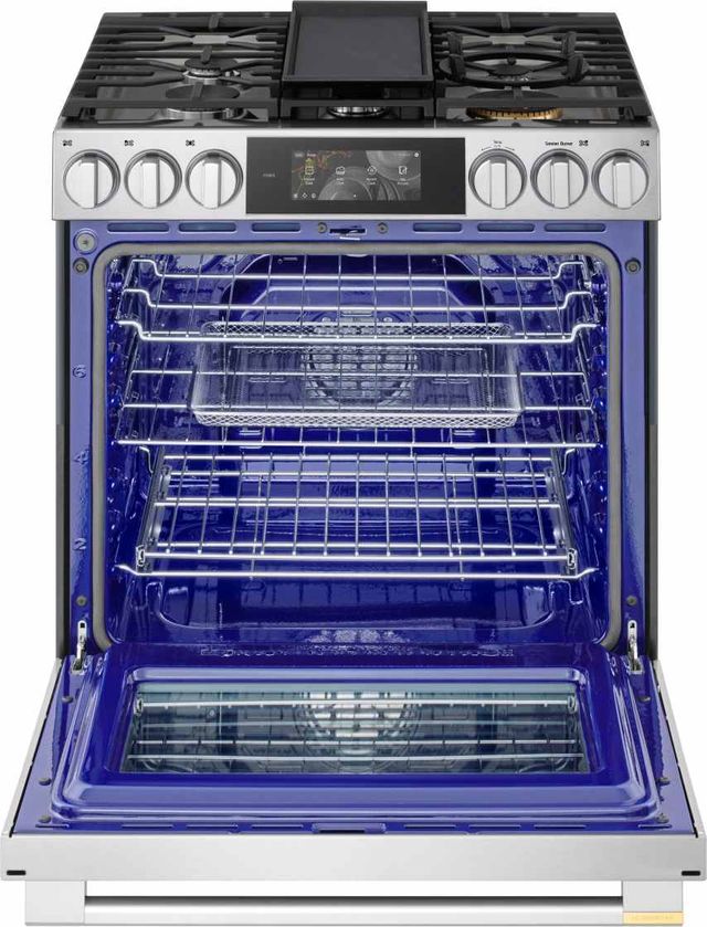 LG SIGNATURE Iconic Collection 30” PrintProof™ Stainless Steel Slide-In Gas Range with Dynamic Probake Convection® , Air Fry, and Air Sous Vide-1