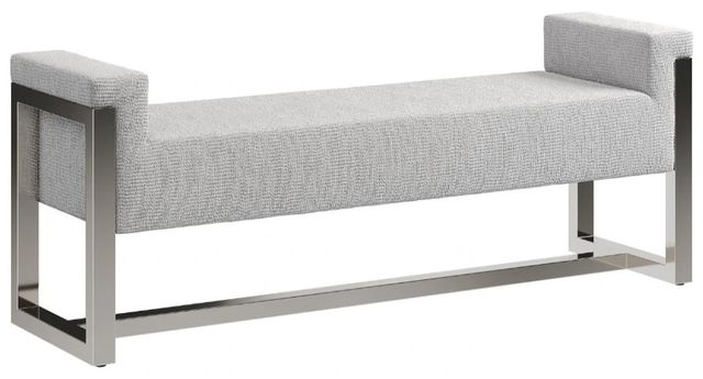 Bernhardt Stratum Gray/Polished Nickel Bench-0