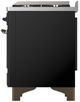 Ilve® Majestic III 60" Glossy Black Pro Style Dual Fuel Liquid Propane Range with French Top and Burnished Trim-4