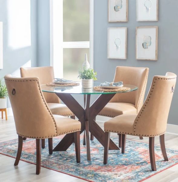 Powell® Auden 5-Piece Espresso/Tan Round Dining Set-1