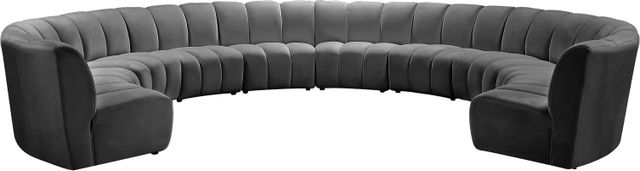 Meridian Furniture Infinity 10-Piece Grey Velvet Modular Sectional-0