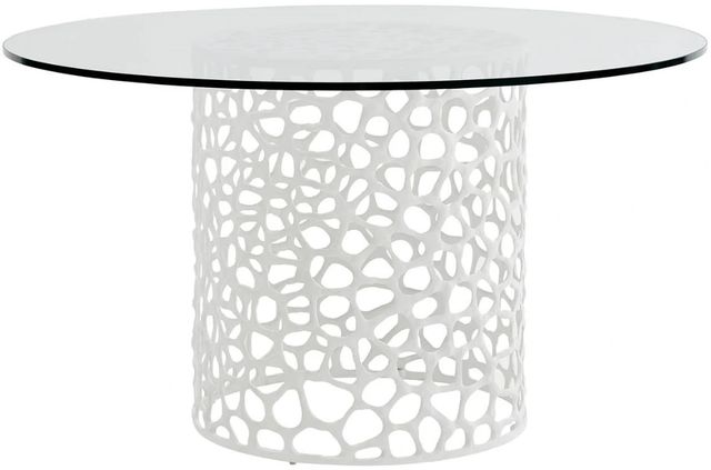 Universal Explore Home™ Oasis Glass Top 54" Dining Table with Aluminum Base-0