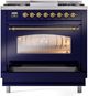 Ilve® Nostalgie II Series 36" Midnight Blue Pro Style Dual Fuel Range-3