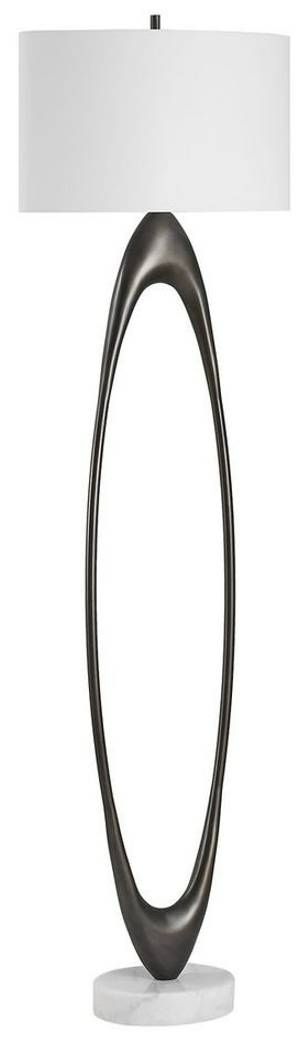 Uttermost® Sonic Dark Bronze Floor Lamp with White Marble Foot-3