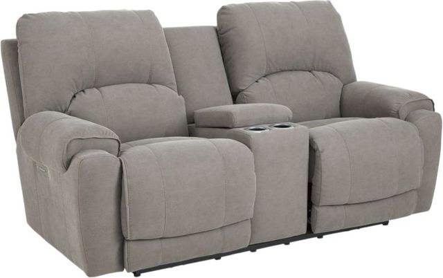 HomeStretch Showtime Tan Power Reclining Loveseat with Power Headrest and Lumbar-0