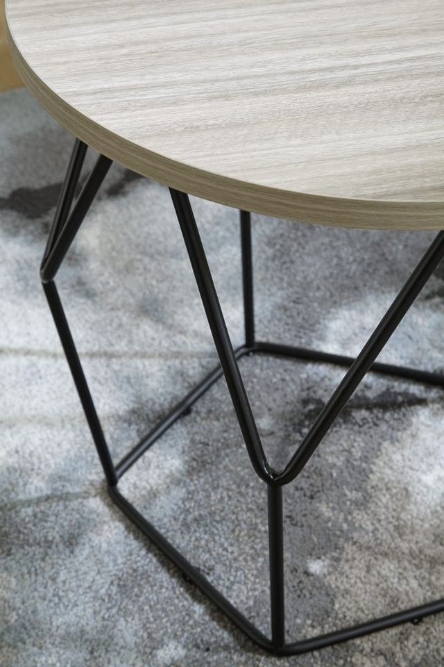 Signature Design by Ashley® Waylowe Light Brown Coffee Table with Black Metal Base-2