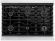 ZLINE Autograph Edition Paramount 36" Satin Stainless Steel Pro Style Gas Range with Black Matte Door and Polished Gold Accents-3