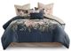 Olliix by Madison Park Camillia 8 Piece Navy Queen Cotton Comforter Set-0
