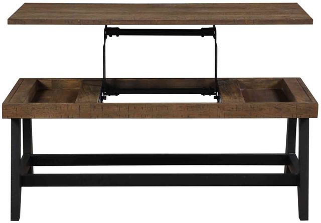 Steve Silver Co. Ralston Caramel Cocktail Table with Ebony Base-2