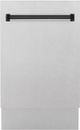 ZLINE Autograph Edition 18" Satin Stainless Steel Built In Dishwasher with Matte Black Handle-0