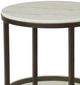 Bassett Mirror Whitman Ivory Round End Table with Bronze Base-1