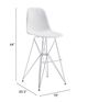 Zuo® Zip White Bar Chair-4
