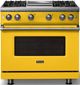 Viking® 5 Series 36" Daffodil Pro Style Gas (NG) Range with Polished Chrome Trim-4