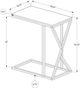 Monarch Specialties Inc. Grey 25"H Accent Table with Black Metal Frame-3