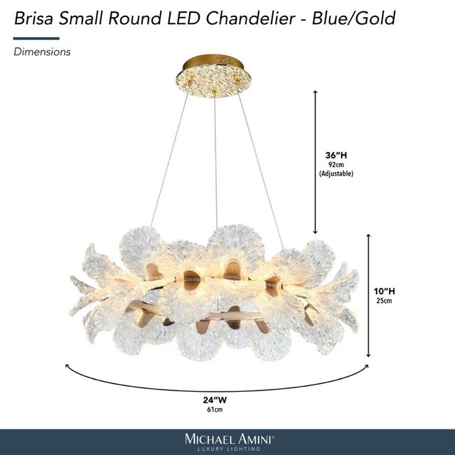 Michael Amini® Brisa Blue/Gold Round LED Chandelier-2
