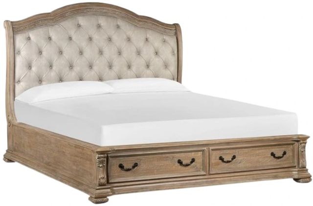 Magnussen Home® Marisol Fawn/Snow Fox Upholstered King Sleigh Storage Bed-0