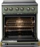 Viking® 5 Series 30" Eucalyptus Pro Style Electric Range with Brushed Brass Trim-1