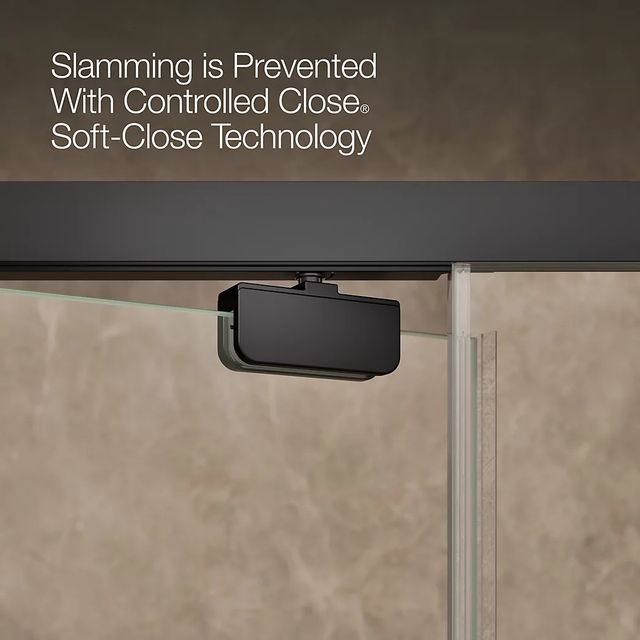 KOHLER Statement™ Matte Black 76" x 42" - 48" Pivot Shower Door with Controlled Close®-4